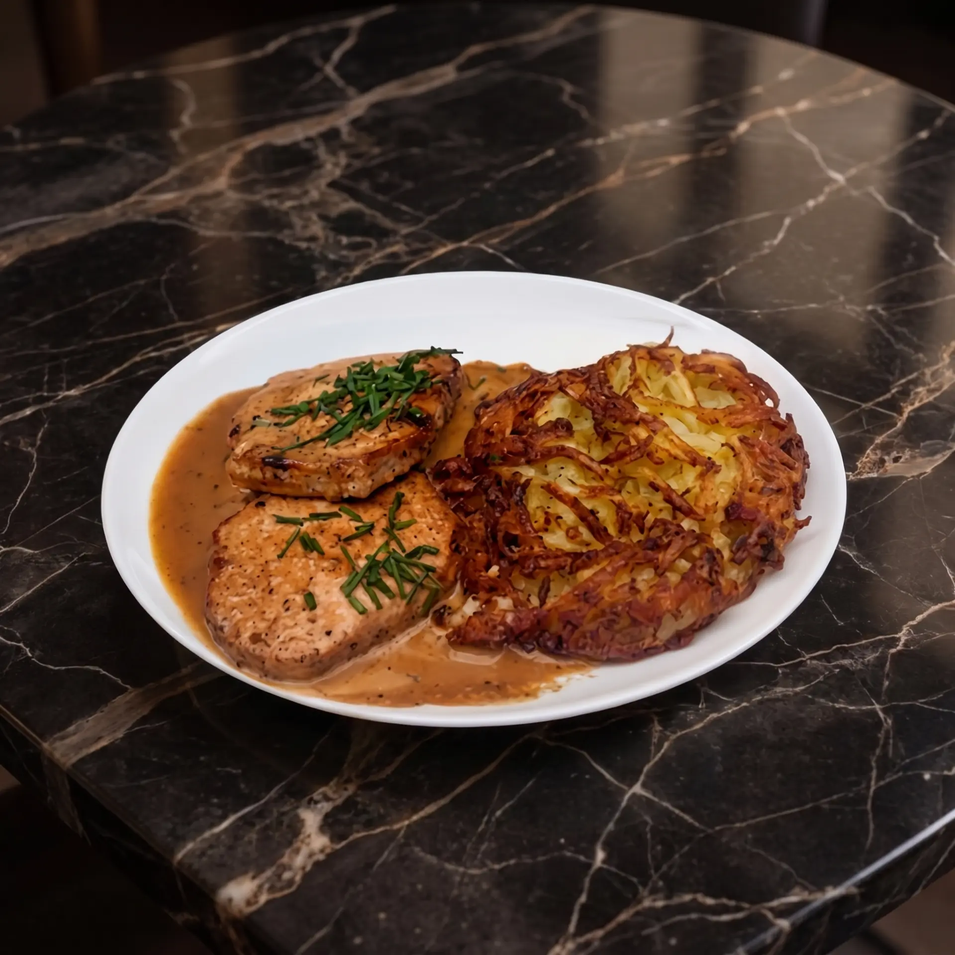 Schweins Schnitzel mit Rahmsauce