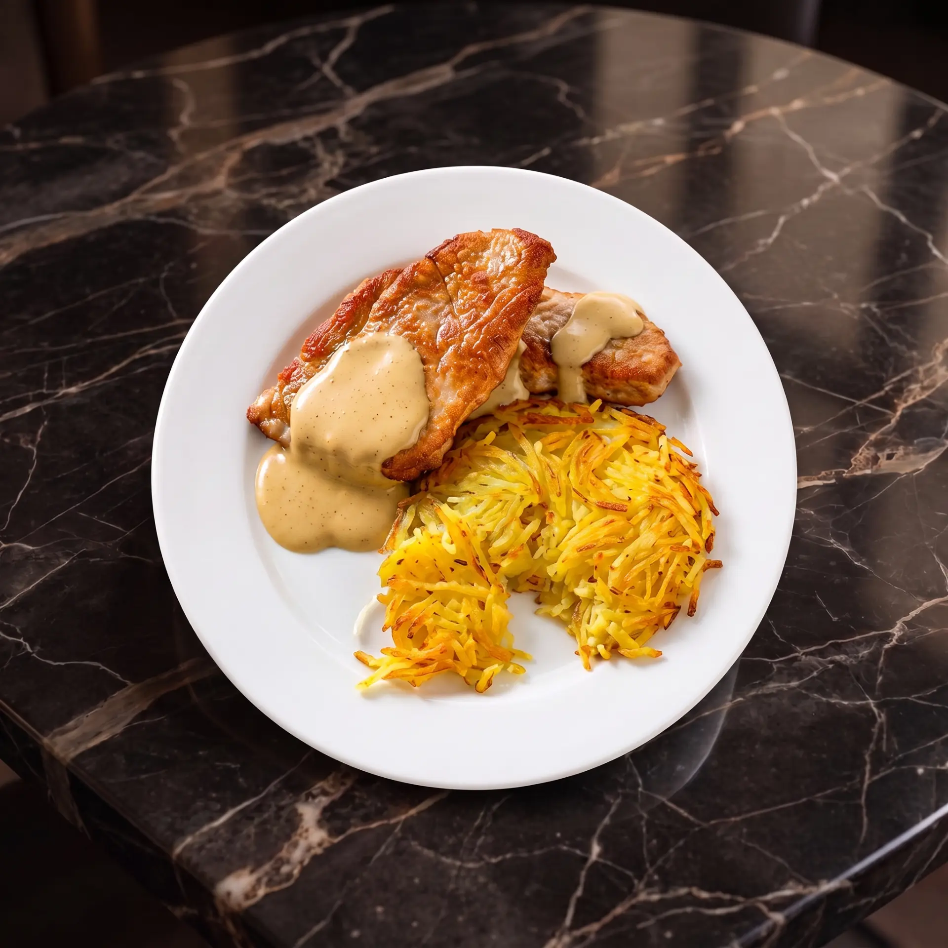 Kalbschnitzel mit Rahmsauce